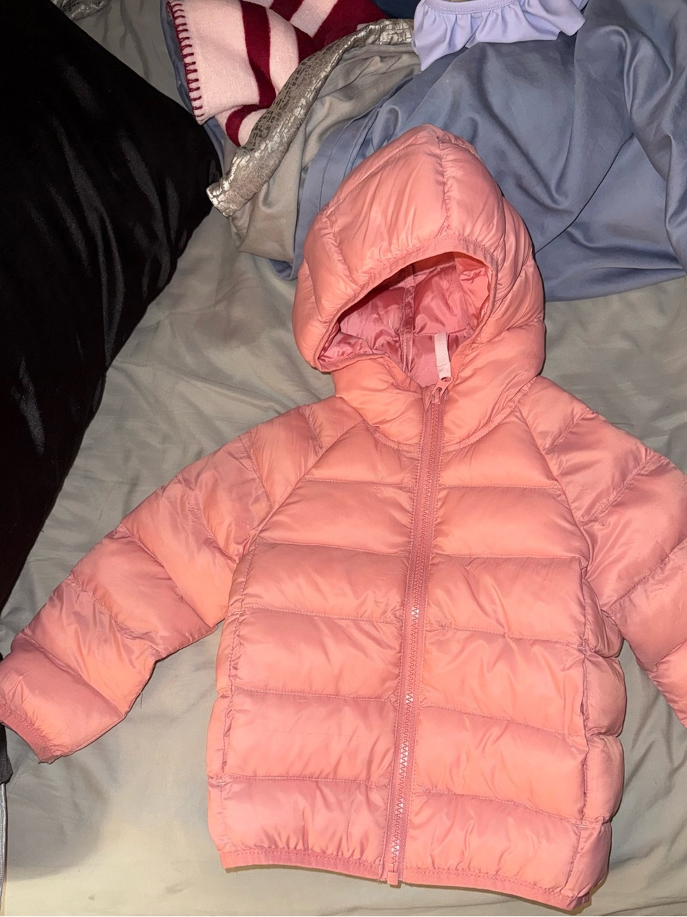 Pink puffer jacket